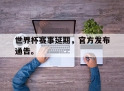 IM电竞-世界杯赛事延期，官方发布通告。